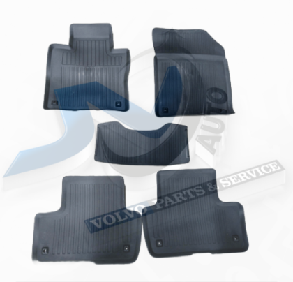 Floor accessory mats Rubber charcoal consists of 5 pieces for Volvo 31693648, 32204609, 32332378